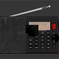 Black Portable FM Radio Speaker Featuring Display Screen Antenna Buttons And Temperature