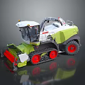 CLAAS Green And White Tracked Agricultural Harvester With Red Wheels