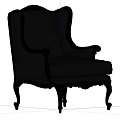 Dark Upholstered Armchair Featuring Carved Wooden Frame Ornate Legs And Classic Style