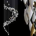 Modern Geometric Chandeliers in Brown White and Gold Stylish Hanging Lighting Design