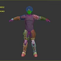 Red And Gray Armored Game Movie Character With Outstretched Arms