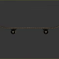 Stylish Black Skateboard With Wooden Stripe Grip Tape And Smooth Wheels