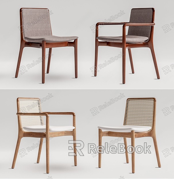 New Chinese style single chair dining chair model