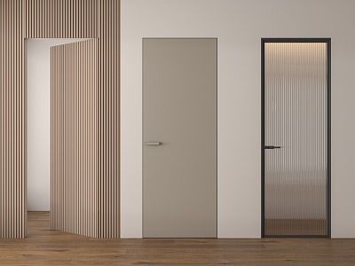 Modern swing door single door 3d model