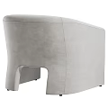 Modern Accent Chair Dark Gray Velvet Upholstery With Light Beige Cushion Contemporary Armrest Design