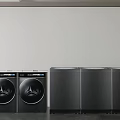 Modern Black Washing Machines With Sleek Design And Control Panel Features