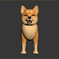 Cute Orange Shiba Inu Cartoon Character Toy With Smiling Expression And Standing Pose