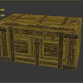 Vintage Wooden Trunk With Metal Straps And Carved Wooden Panels