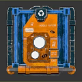 EAGLE 0773 Recycling Container With Orange Blue Body Circular Components And Arrow 3d model
