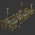 Industrial Processing Units With Rusted Metal Structure And Pipes Arranged In A Row