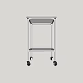 Modern Side Table with Two Tiers Transparent Top and Rolling Wheels