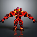 3D Lava Creature Character With Rock Body And Flowing Glowing Magma Details
