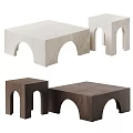 Modern Wooden Coffee Tables For Living Room With Arch Design And Color Contrast