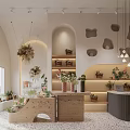 Modern Boutique Store Interior With Hanging Plants Decorative Walls And Display Shelves