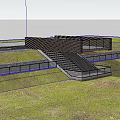 Modern viewing platform, landscape platform, landscape structure 3d model