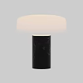 Modern Table Lamp with White Lampshade Black Marble Base and Soft Lighting Design 3d model