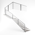 Stairs Stainless Steel Glass Stairs 3d model