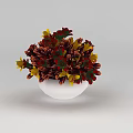 Tech Exhibition Hall Interior Featuring White Vase With Red And Yellow Flowers