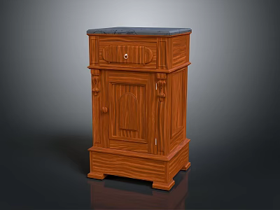 Classic Wooden Console Side Cabinet With Drawer Door And Elegant Base Design 3d model