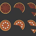 Delicious Red Filling Pies With Golden Crust And White Toppings Whole And Sliced