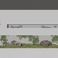 Serene Indoor Landscape Interior With Ivy Plants Decorative Rocks And Warm Lighting