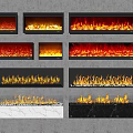 Various Modern Fireplace Designs With Realistic Flame Effects Different Styles And Finishes 3d model