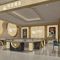 China Gold Gold Store National Treasure Gold Jewelry Jewelry Store Jewelry Counter 3d model