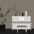 Modern Piano White Piano Floor Lamp 3d model