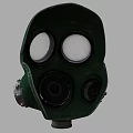 Classic Green Gas Mask With Circular Lenses Metallic Components And Filters