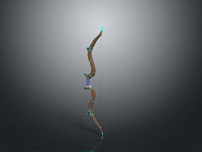 Mechanical Humanoid Weapon With Blue Luminous Joints And Curved Structure 3d model