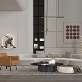 Modern sofa coffee table combination 3d model