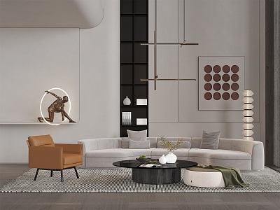 Modern sofa coffee table combination 3d model