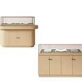 Modern Wooden Display Shelves With Glass Showcase And Cabinet Doors For Retail