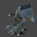 Modern Weapon Machine Gun Design With Firing Mechanism And Spark Effects
