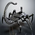 Mechanical Scorpion With Detailed Metal Structure And Robotic Design Elements