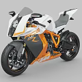 Sleek White Orange Black Sport Motorcycle With Streamlined Body Racing Seat And Alloy Wheels