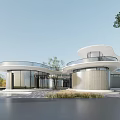 Modern Architecture Curve Sales Department Curve Commercial Restaurant Bookstore Rural Architecture Exhibition Center 3d model