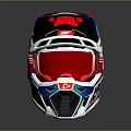 Modern LEATT Motorcycle Helmet Featuring Colorful Design And Red Visor