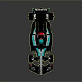 F1 Race Car With Petronas Yokohama Logos Black Blue White Aerodynamic Design
