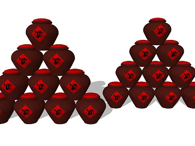 Chinese Style Wine Pit Folk Farm Tools Landscape 3d model