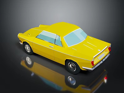 Children Playing With Bright Yellow Toy Car For Fun And Entertainment 3d model