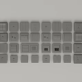 Various Gray Squares With Different Shapes Sizes And Symbols Arranged On Gray Background