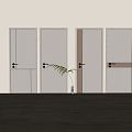 Modern swing door bedroom door 3d model