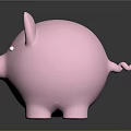 Cute Pink Piggy Bank Decorative Ornament For Home Decor With Smooth Surface And Dark Background