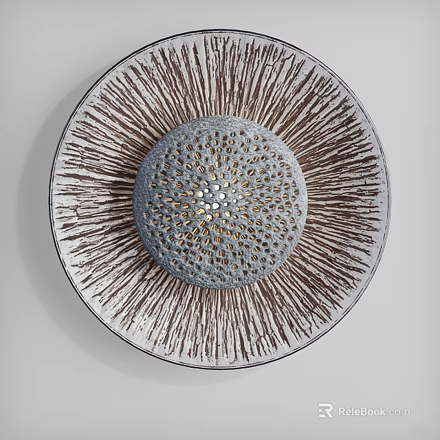 Wall Decor Circular Hollow Design With Radiating Gray And Brown Texture 3d model