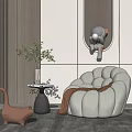 Modern Single Sofa Lazy Sofa 3d model