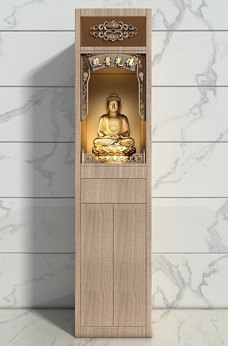 new chinese-style buddha cabinet buddha niche 3d model