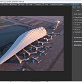 Bird's Eye View Dusk Airport CR 3d model