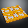 Orange Industrial Equipment Trays With Square Compartments And White Components