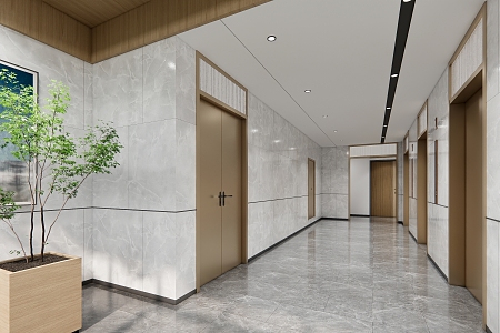 Elevator hall SU model 3d model